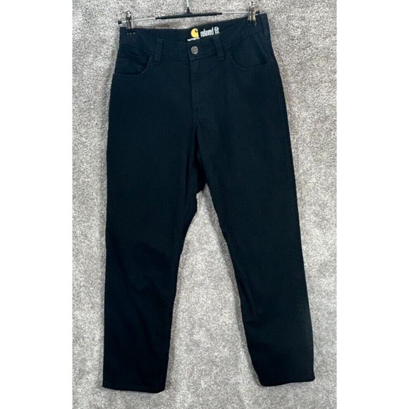 Carhartt Pants Mens 30X30 Black Measures 30X29 Relaxed Fit Straight Leg Workwear - Picture 1 of 8
